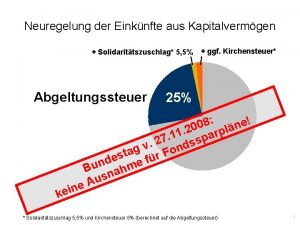 Neuregelung der Einknfte aus Kapitalvermgen Solidarittszuschlag 5 5