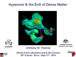 Hyperons the Eo S of Dense Matter Anthony