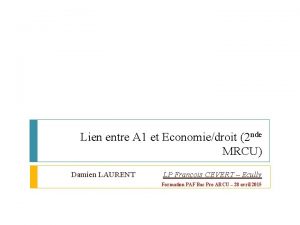 Lien entre A 1 et Economiedroit 2 nde