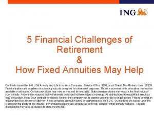 5 Financial Challenges of Retirement How Fixed Annuities