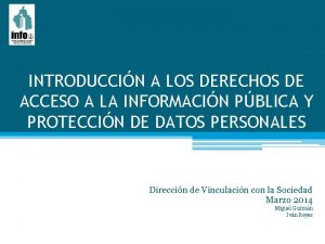 INTRODUCCIN A LOS DERECHOS DE ACCESO A LA