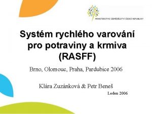 Systm rychlho varovn pro potraviny a krmiva RASFF