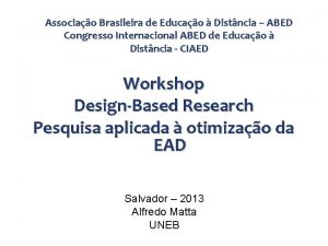 Associao Brasileira de Educao Distncia ABED Congresso Internacional