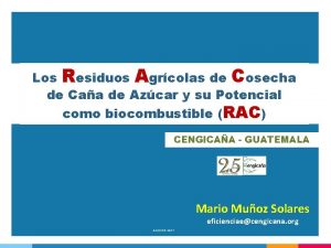 Los Residuos Agrcolas de Cosecha de Caa de