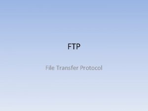 FTP File Transfer Protocol Mi az FTP Az