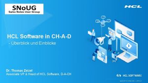 HCL Software in CHAD berblick und Einblicke Dr