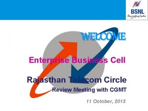 WELCOME Enterprise Business Cell Rajasthan Telecom Circle Review