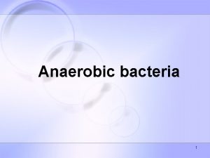 Anaerobic bacteria 1 Classification sporeforming anaerobes Clostridium G