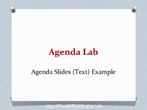 Agenda Lab Agenda Slides Text Example http Power