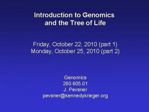 Introduction to Genomics and the Tree of Life