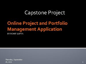 Capstone Project Online Project and Portfolio Management Application