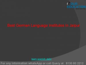 Best German Language Institutes In Jaipur learn spanish