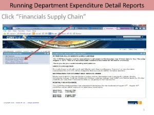 Running Department Expenditure Detail Reports Click Financials Supply