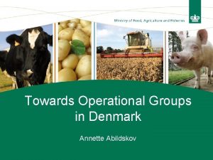 Towards Operational Groups in Denmark Annette Abildskov CONTENT