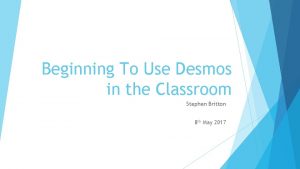 Beginning To Use Desmos in the Classroom Stephen