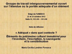 Groupe de travail intergouvernemental ouvert sur ltendue ou