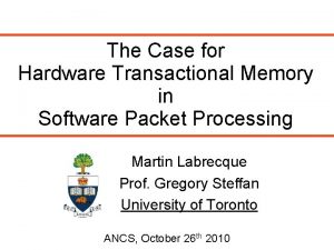 The Case for Hardware Transactional Memory in Software