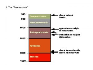 I The Precambrian I The Precambrian Vendian 610