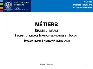 CIV 6205 Impacts des projets sur lenvironnement MTIERS