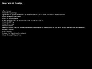 Imipramine Dosage tofranil toxicity imipramine ecg changes Sigurdsson