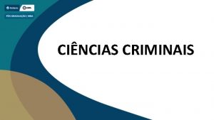 CINCIAS CRIMINAIS ESTCIOCERS Prof Flvio Cardoso Pereira E