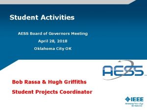 Student Activities AESS Board of Governors Meeting April