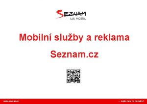 Mobiln sluby a reklama Seznam cz www seznam