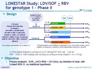 LONESTAR Study LDVSOF RBV for genotype 1 Phase