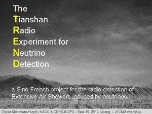 The Tianshan Radio Experiment for Neutrino Detection a