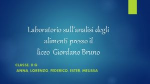 Laboratorio sullanalisi degli alimenti presso il liceo Giordano