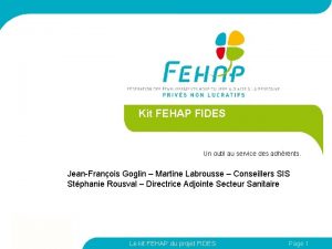 Kit FEHAP FIDES Un outil au service des