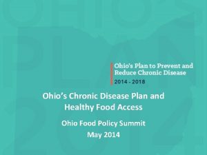 Ohios Chronic Disease Plan and Healthy Food Access