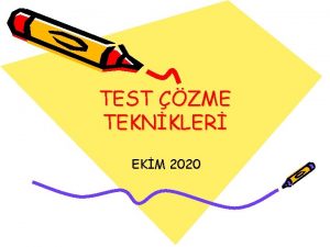 TEST ZME TEKNKLER EKM 2020 Test zmede unsur