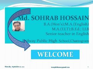 Md SOHRAB HOSSAIN B A Hons M A