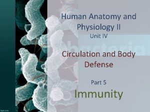 Human Anatomy and Physiology II Unit IV Circulation