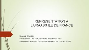 REPRSENTATION LURAASS ILE DE FRANCE Noumadi KAMARA VicePrsident