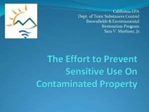 California EPA Dept of Toxic Substances Control Brownfields