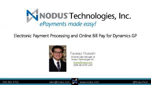 Electronic Payment Processing and Online Bill Pay for