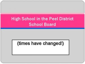 High School in the Peel District School Board