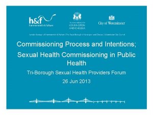 Commissioning Process and Intentions Sexual Health Commissioning in