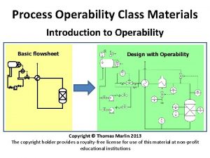Process Operability Class Materials Introduction to Operability Basic