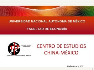 UNIVERSIDAD NACIONAL AUTONOMA DE MXICO FACULTAD DE ECONOMA