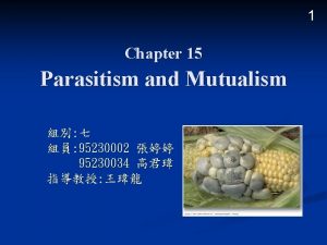 1 Chapter 15 Parasitism and Mutualism 95230002 95230034