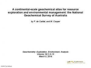 A continentalscale geochemical atlas for resource exploration and