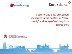 Security and data protection measures in the context
