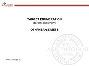 TARGET ENUMERATION target discovery PASSIVE TARGET ENUMERATION Netdiscover