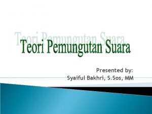Presented by Syaiful Bakhri S Sos MM Pendahuluan