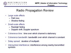 MITP Master of Information Technology Program Radio Propagation