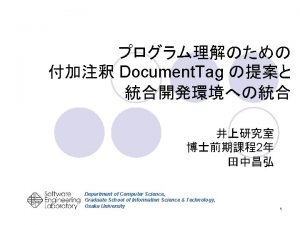 Document Tag 2 Department of Computer Science Graduate