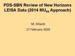 PDSSBN Review of New Horizons LEISA Data 2014